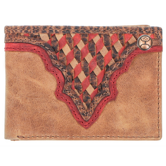 Hooey Hooey Whip Brown/Red/Tan Aztec Accent Bifold Wallet