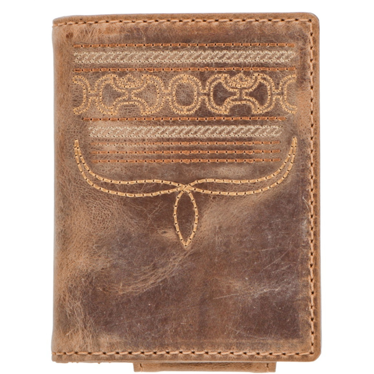 Hooey Hooey Dalton Brown Stitched Bifold Money Clip