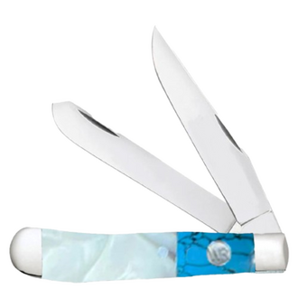 Whiskey Bent Whiskey Ranch Pearl Agate Trapper Knife