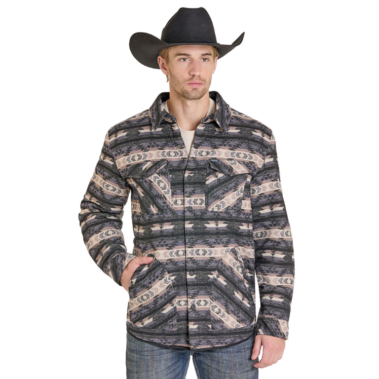 Rock and Roll Rock And Roll Reversible Aztec Shirt Jacket - Aztec/Black