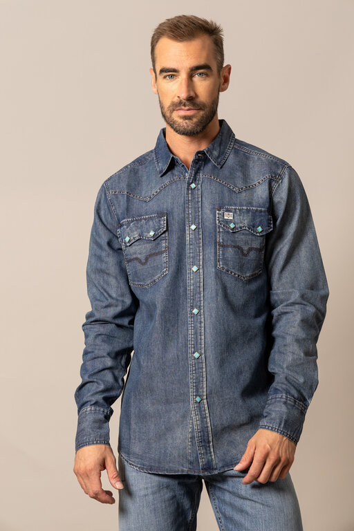 Kimes Kimes Ranch Memphis L/S Snap Shirt - Indigo