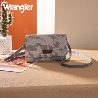 Wrangler Wrangler Camo Print Clutch/Crossbody - Grey