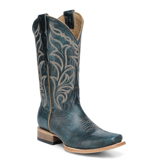 Circle G Circle G Navy Blue Embroidered Western Boot