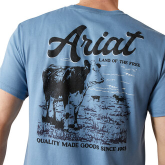 Ariat Ariat Cattle Co S/S Tshirt - Coronet Blue
