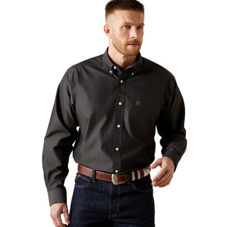 Ariat Ariat Solid Pinpoint Oxford Wrinkle Free L/S Shirt - Black