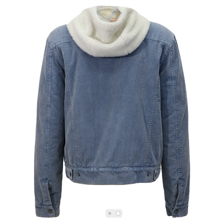 Hooey Hooey Country Cordury With Cream Sherpa Hood Jacket