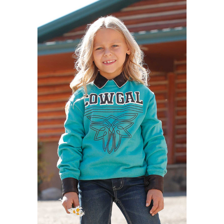 Cruel Cruel Cowgal Boot Stitch Sweatshirt - Turquoise