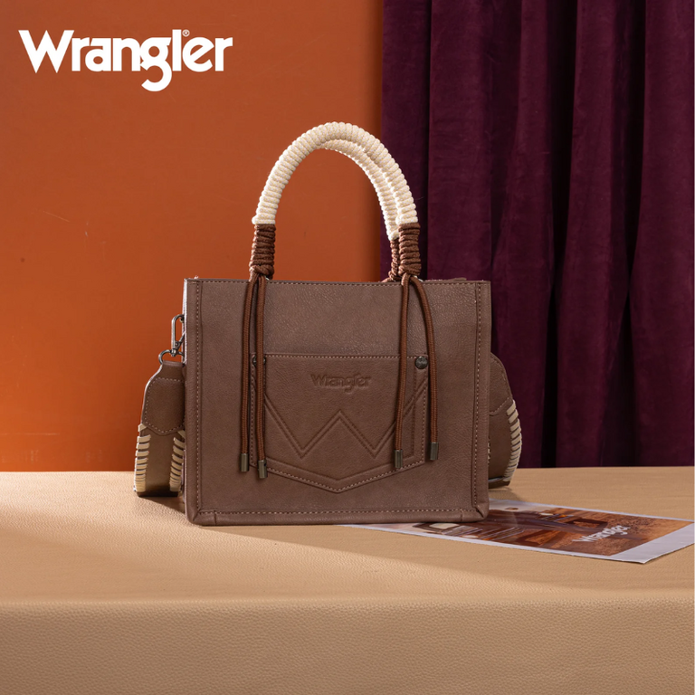 Wrangler Wrangler Cow Print Tote/Crossbody Bag - Light Coffee