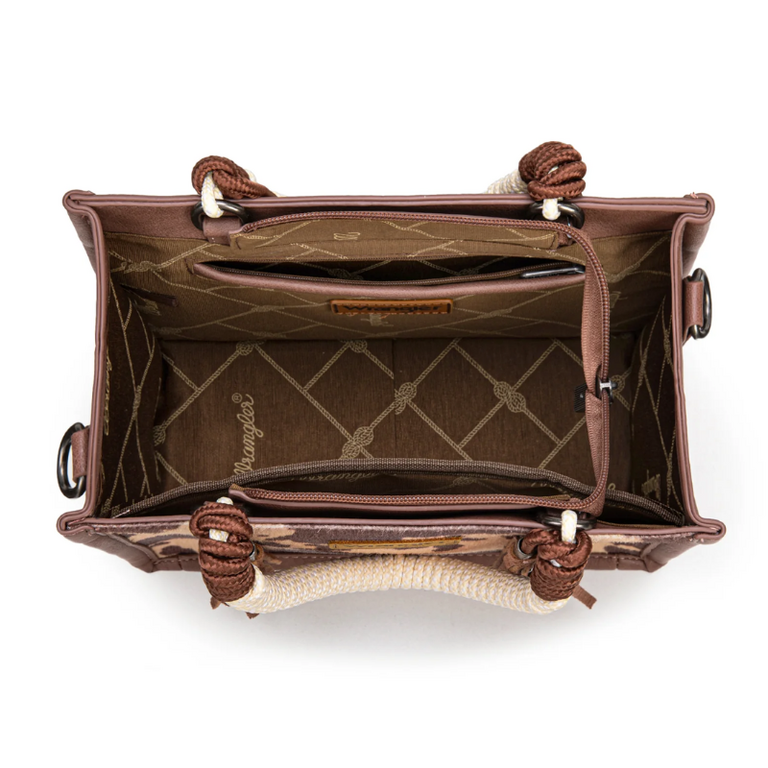 Wrangler Wrangler Cow Print Tote/Crossbody Bag - Light Coffee