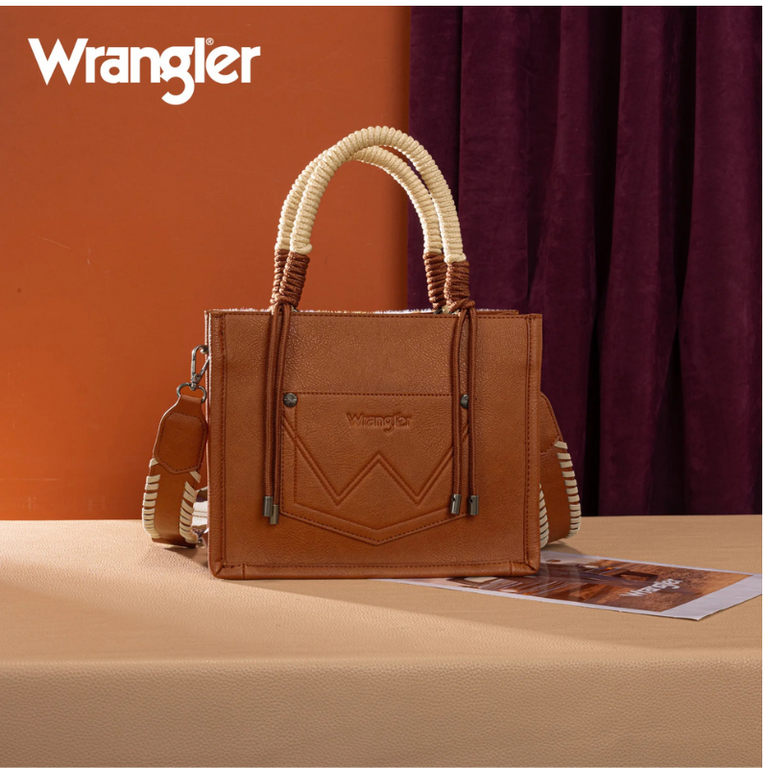 Wrangler Wrangler Cow Print Tote/Crossbody - Brown
