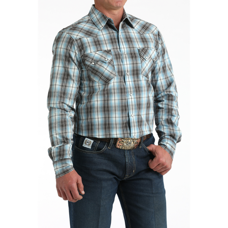 Cinch Cinch Plaid L/S Snap Shirt - Blue