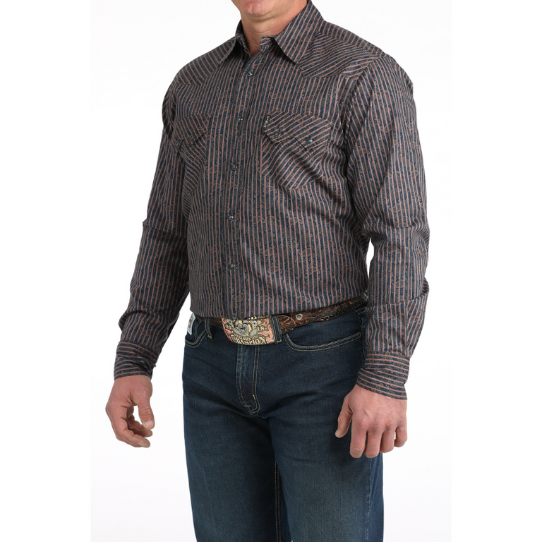 Cinch Cinch Modern Fit L/S Snap Shirt - Stripe/Paisley