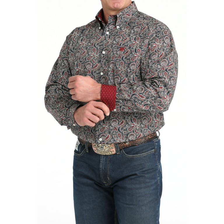 Cinch Cinch L/S Button Shirt - Navy Paisley