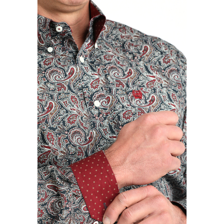 Cinch Cinch L/S Button Shirt - Navy Paisley