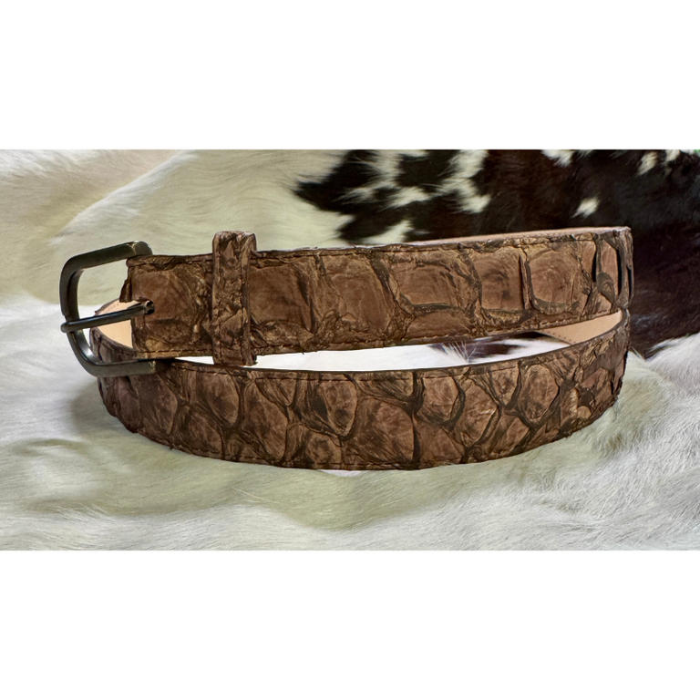 Corral Corral Genuine Pirarucu Belt - Brandy