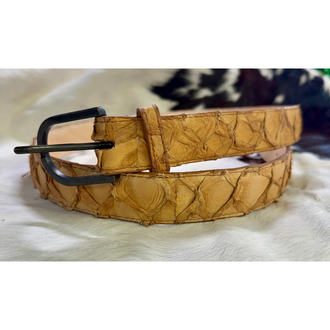 Corral Corral Genuine Pirarucu Belt - Cafe