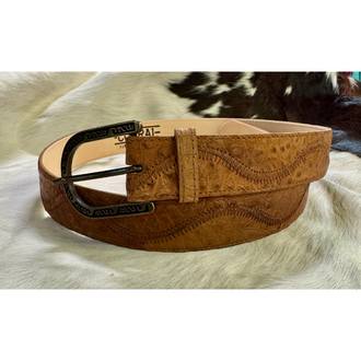 Corral Corral Genuine Caiman Patchwork Belt - Tan