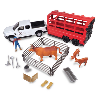 Big Country Toys Big Country Toys 18 Piece Truck And Cattle Trailer Playset