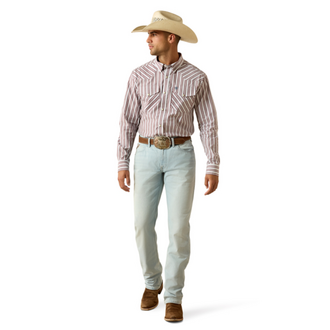 Ariat Ariat Pro Trae Fitted Snap L/S Shirt - White Stripe