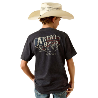Ariat Ariat American Bison Tshirt - Youth - Charcoal Heather