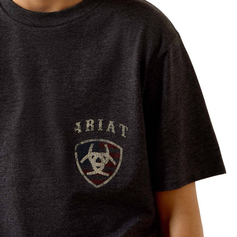 Ariat Ariat American Bison Tshirt - Youth - Charcoal Heather