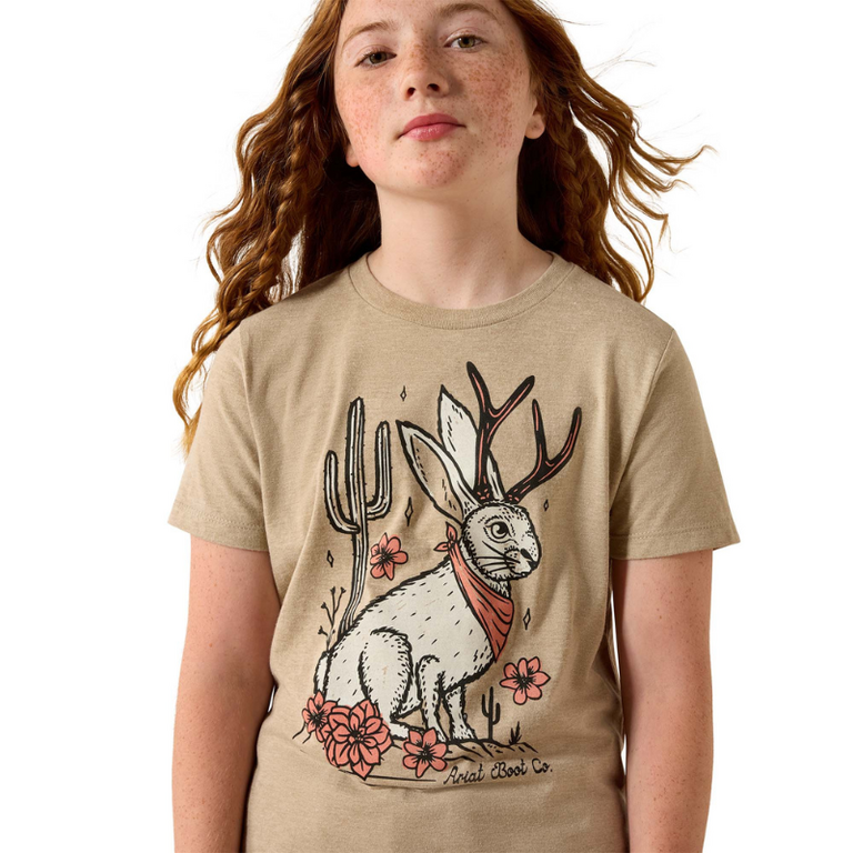 Ariat Ariat Jackalope S/S Tshirt - Youth - Oatmeal