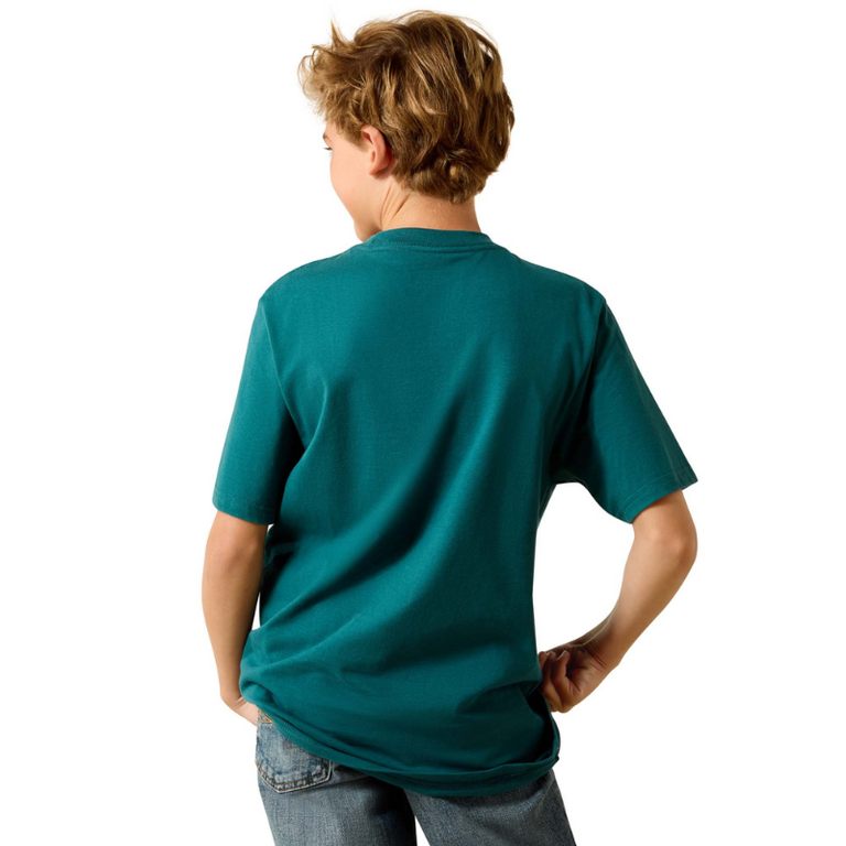 Ariat Ariat Cattle Skull Freedom S/S Tshirt - Youth - Mediterranean