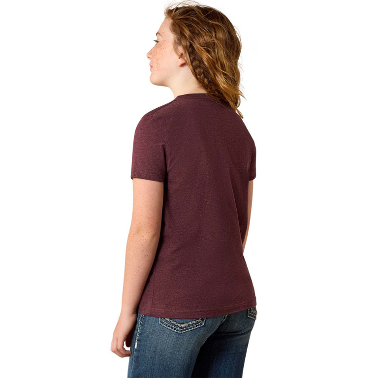 Ariat Ariat Skulls And Florals S/S Tshirt - Youth - Wine