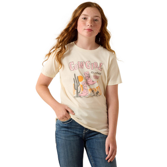 Ariat Ariat Cowgirl Vibes S/S Tshirt - Youth- Natural