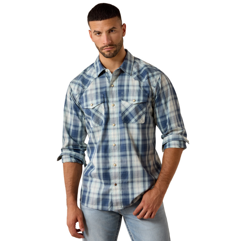 Ariat Ariat Retro Heathcliff Fitted Snap L/S Shirt - Key Largo Plaid