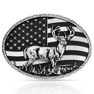 Montana Silversmiths Attitude By Montana Silversmiths Hunters Stars & Stripes Buckle