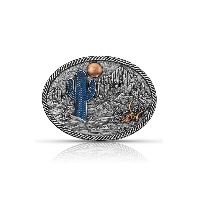 Montana Silversmiths Montana Silversmiths Turquoise Cactus Scene Buckle