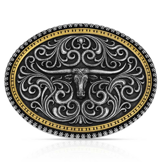 Montana Silversmiths Attitude By Montana Silversmiths Two Tone Stockyard Buckle
