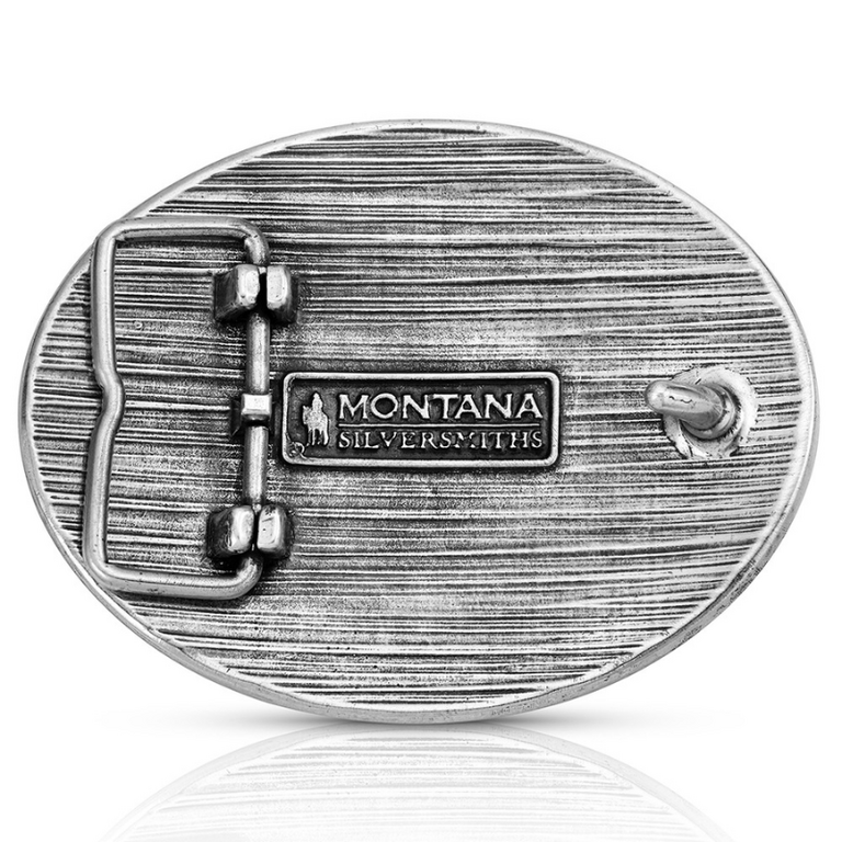 Montana Silversmiths Attitude By Montana Silversmiths Two Tone Oval Christian Cowboy Buckle