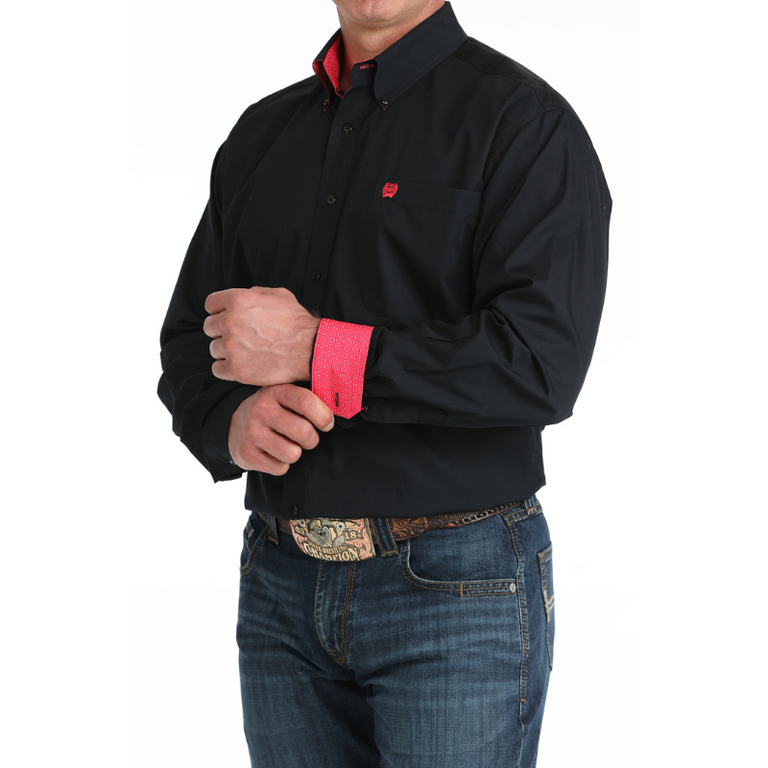 Cinch Cinch Mens L/S Black and Pink