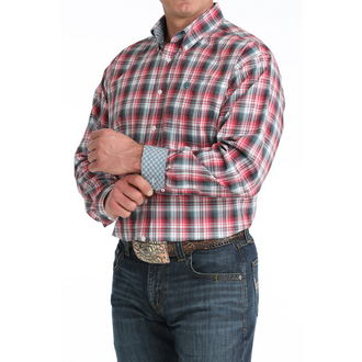 Cinch Cinch Men's L/S Dark Pink Plaid