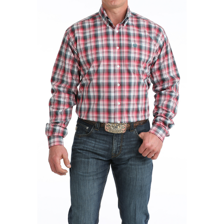 Cinch Cinch Men's L/S Dark Pink Plaid
