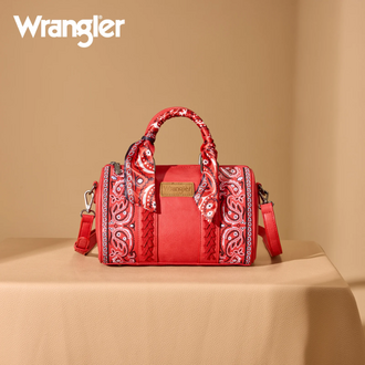 Wrangler Wrangler Bandana Paisley Print Barrel Crossbody - Red