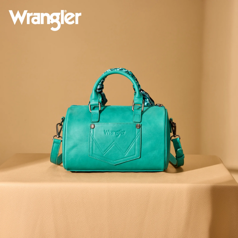 Wrangler Wrangler Bandana Paisley Print Barrel Crossbody - Turquoise