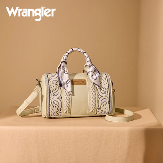 Wrangler Wrangler Bandana Paisley Print Barrel Crossbody - Tan
