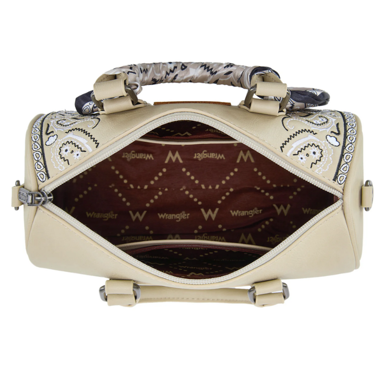 Wrangler Wrangler Bandana Paisley Print Barrel Crossbody - Tan