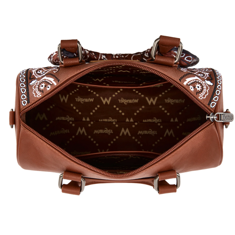 Wrangler Wrangler Bandana Paisley Print Barrel Crossbody - Brown