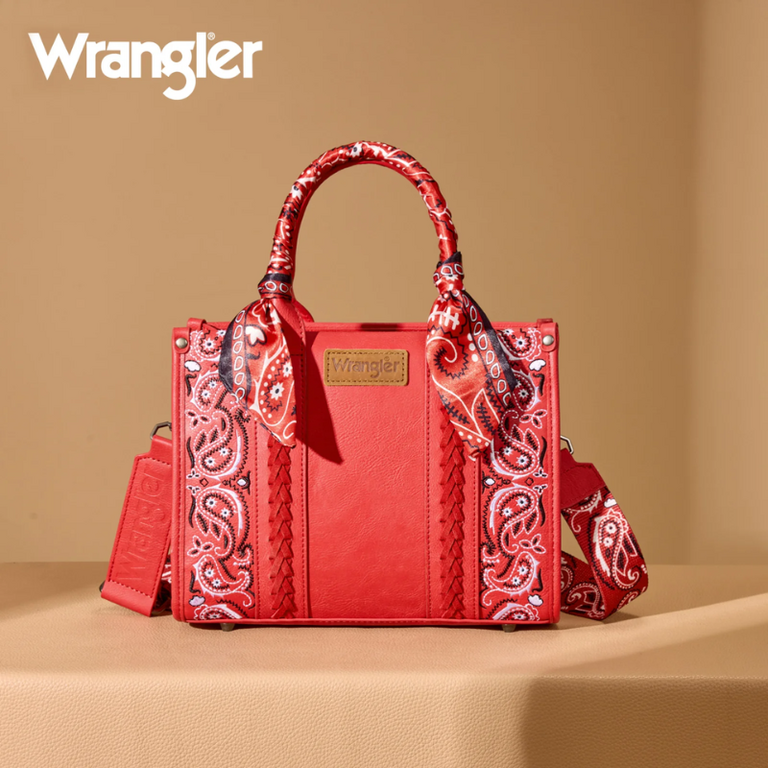 Wrangler Wrangler Bandana Paisley Print Tote/Crossbody - Red