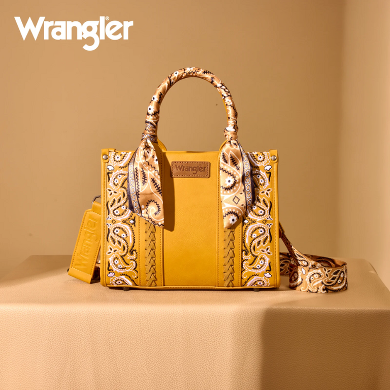 Wrangler Wrangler Bandana Paisley Print Tote/Crossbody - Yellow