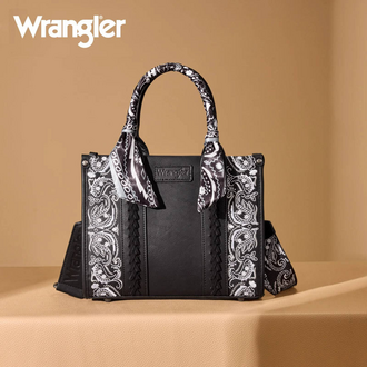 Wrangler Wrangler Bandana Paisley Print Tote/Crossbody - Black