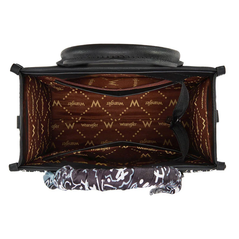 Wrangler Wrangler Bandana Paisley Print Tote/Crossbody - Black