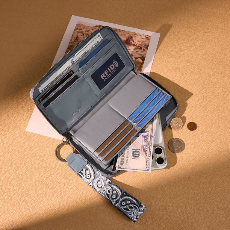 Wrangler Wrangler Bandana Paisley Print Wallet - Jean