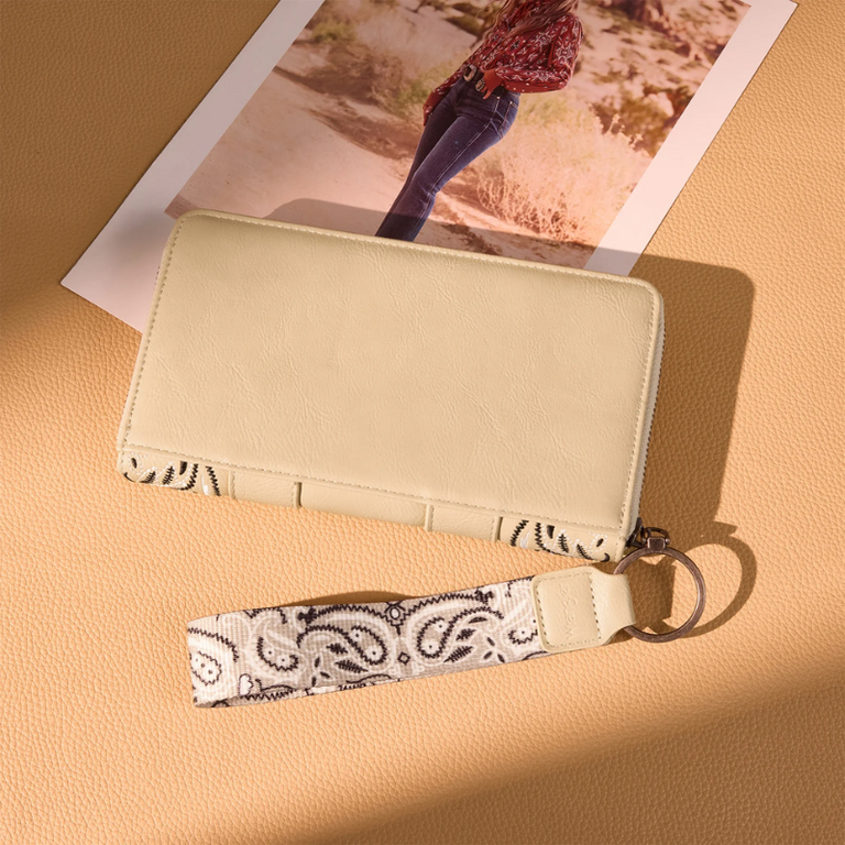 Wrangler Wrangler Bandana Paisley Print Wallet - Tan