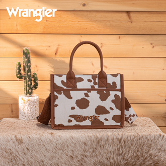 Wrangler Wrangler Cow Print Tote/Crossbody - Brown