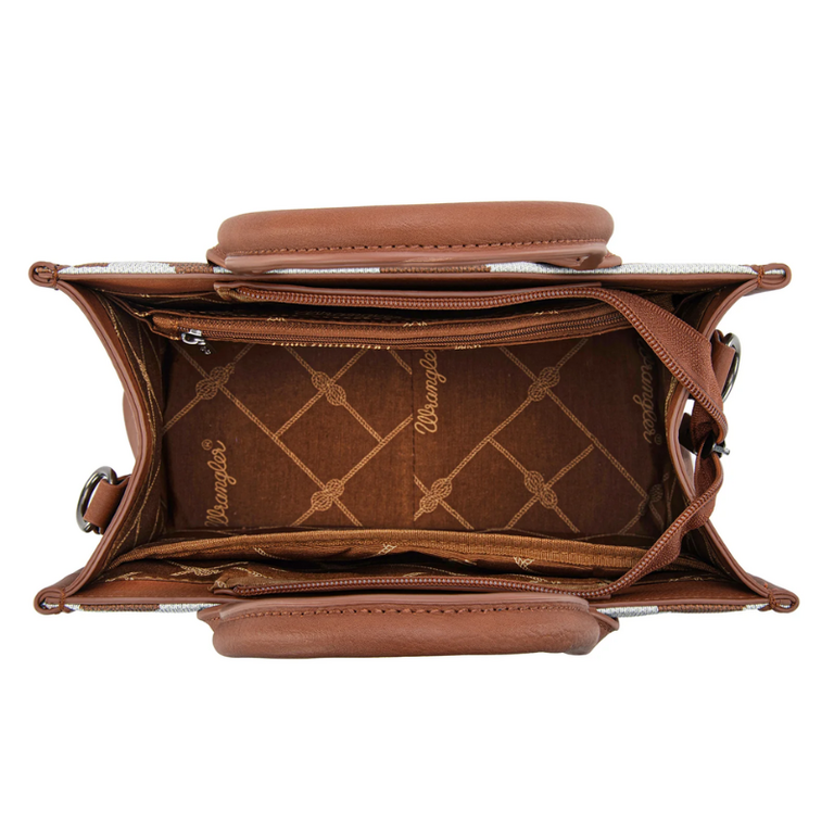 Wrangler Wrangler Cow Print Tote/Crossbody - Brown